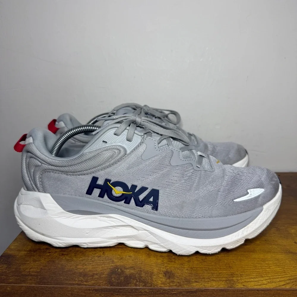 Hoka Gaviota 6 Mens 11D Harbor Mist Black Running Shoes 1171932 STLLR Grey